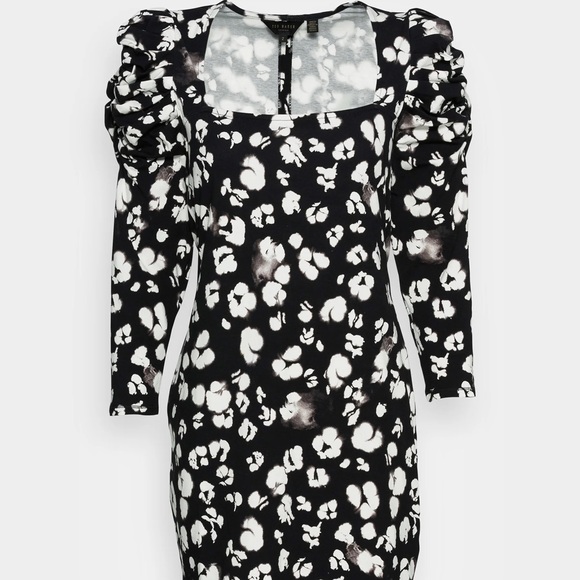TED BAKER LONDON Florain Square Neck Mini Dress Black White 4 - US LARGE - Picture 6 of 8